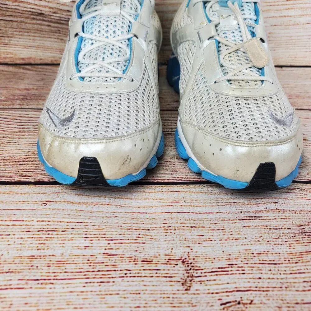 Nike Sneakers Silver Blue Mesh Zoom Air Hot Shot Dynamic Heel Running Women's 8